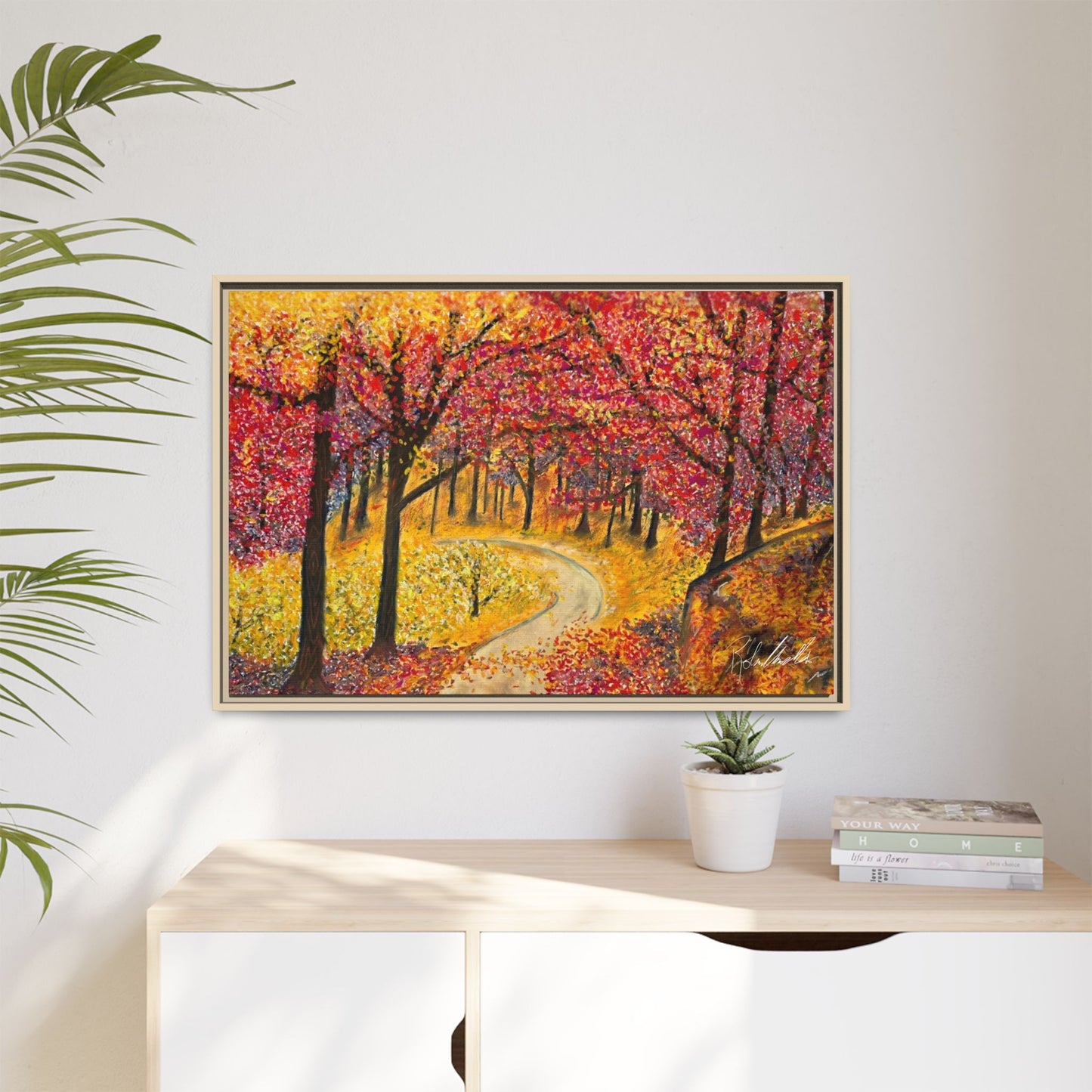 Vibrant Fall Forest Framed Wall Art