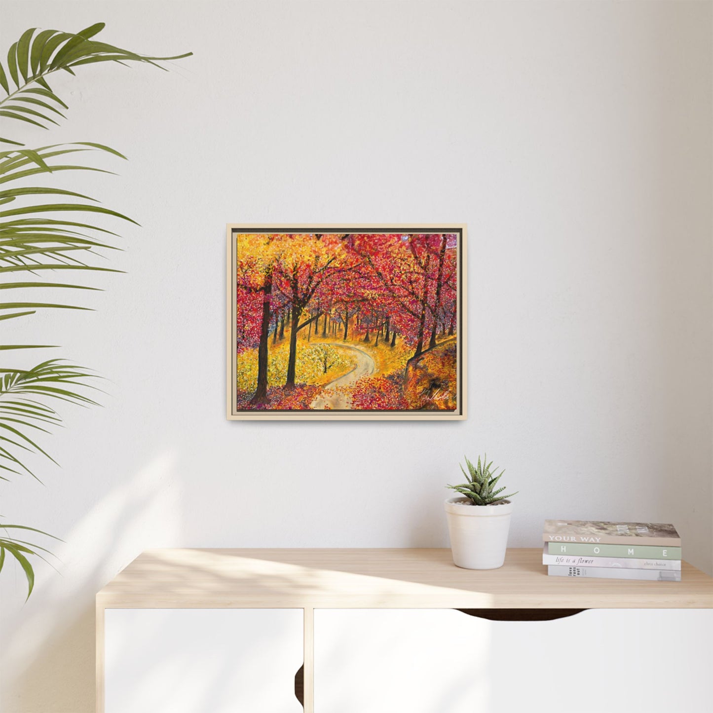 Vibrant Fall Forest Framed Wall Art