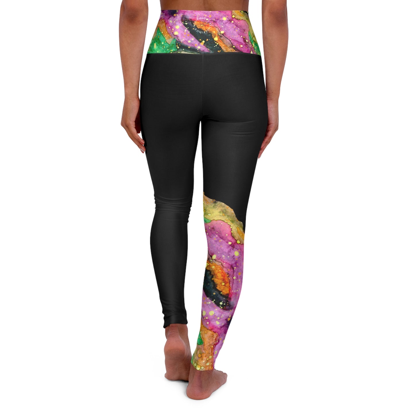 Neon Galaxy High Waisted Yoga Leggings (AOP)