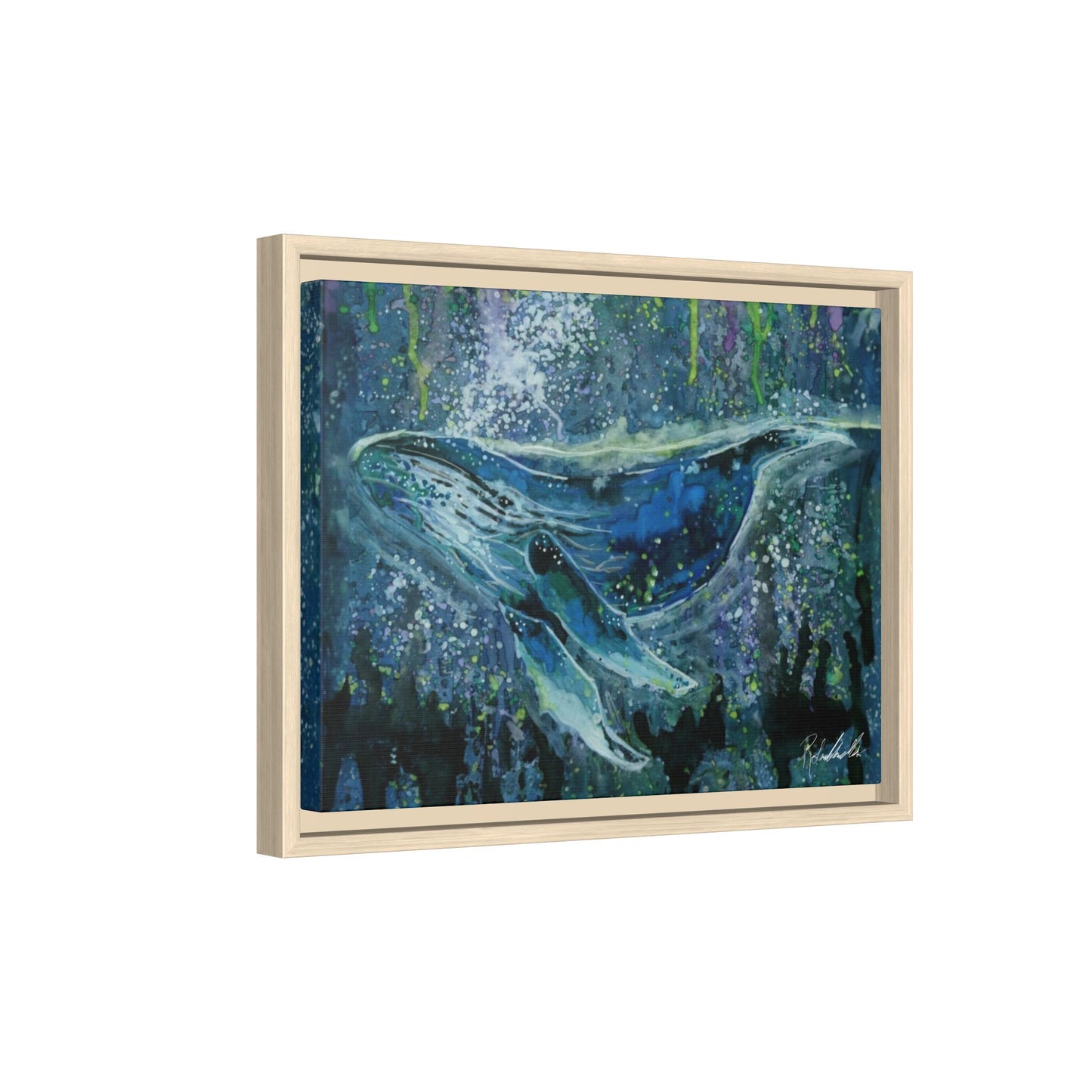 Watercolor Whale Framed Wall Art