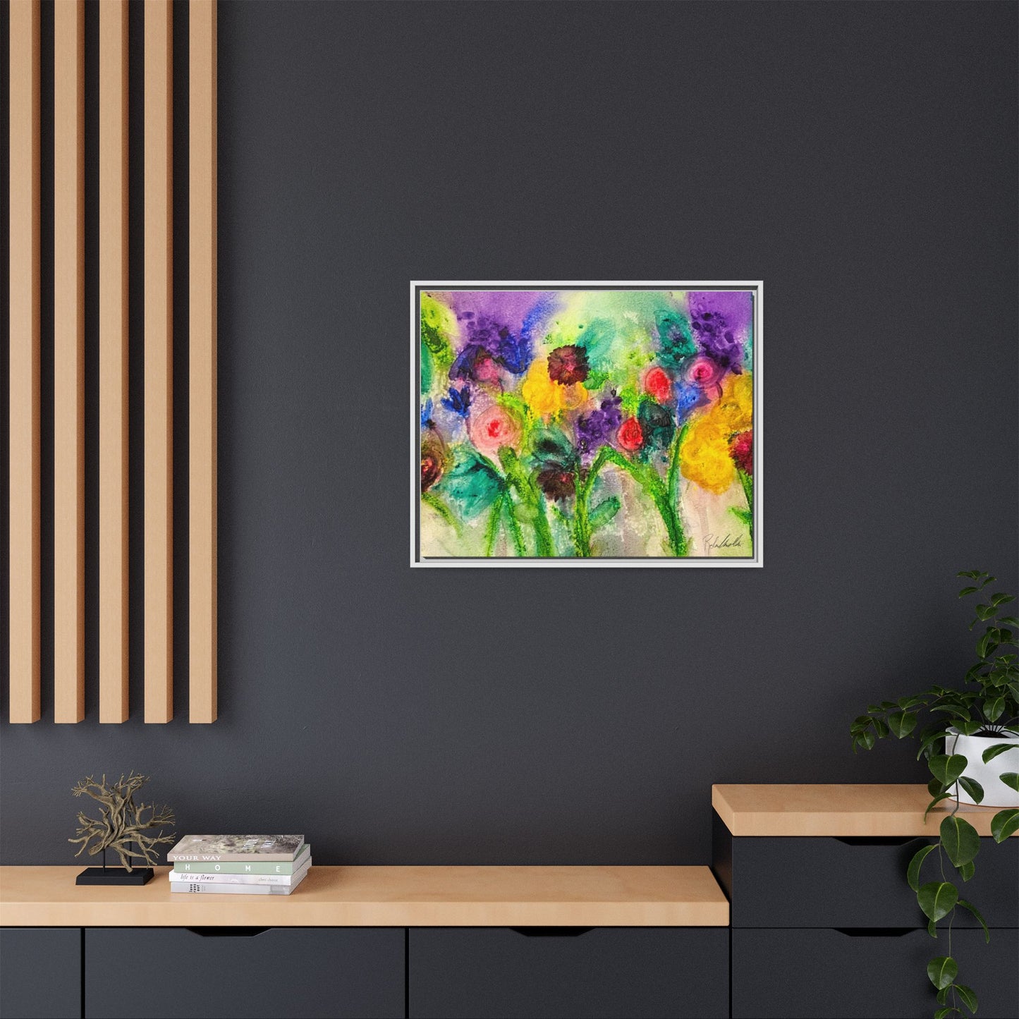 Abstract Flowers Framed Wall Art