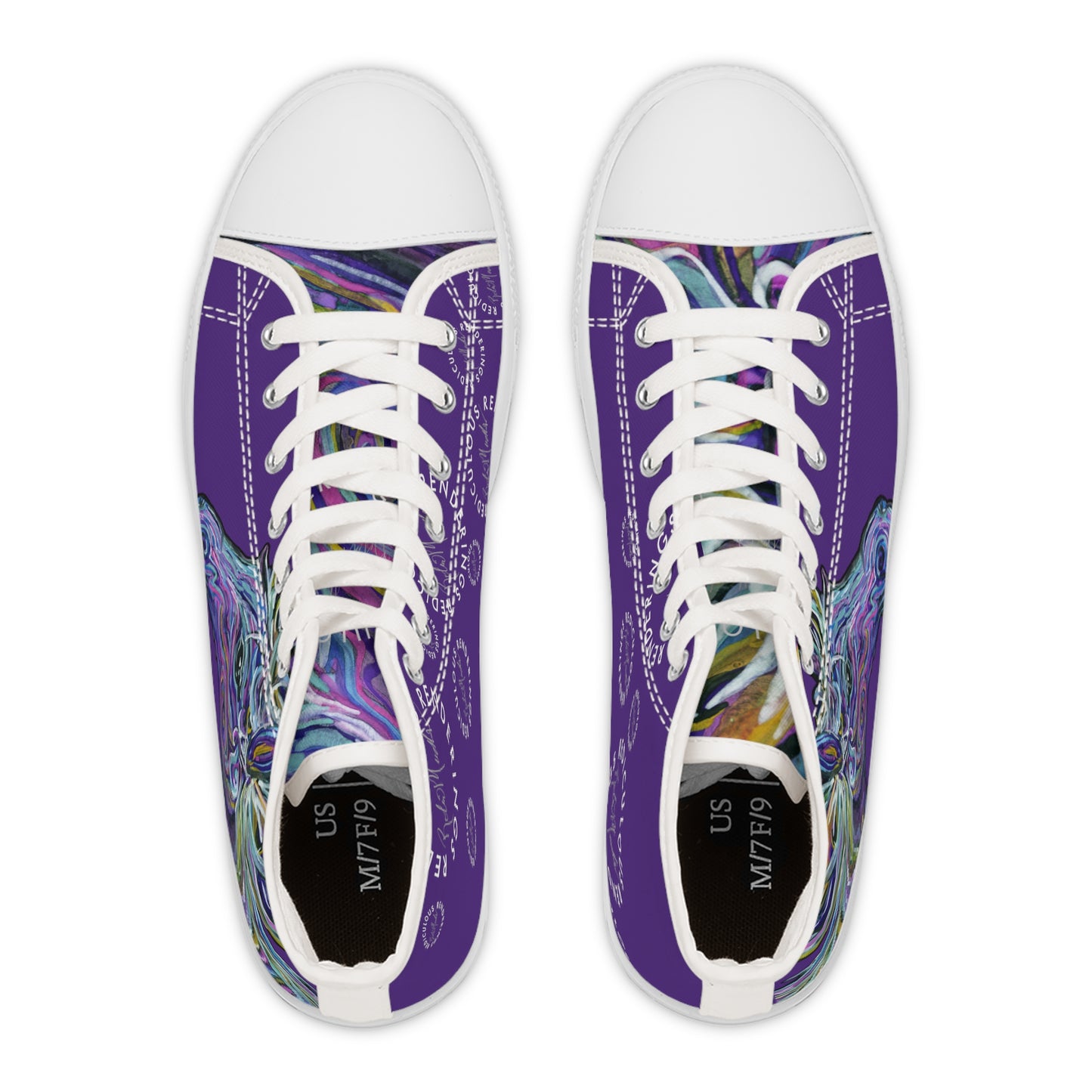 Purple Abstract Horse Unisex High Top Sneakers