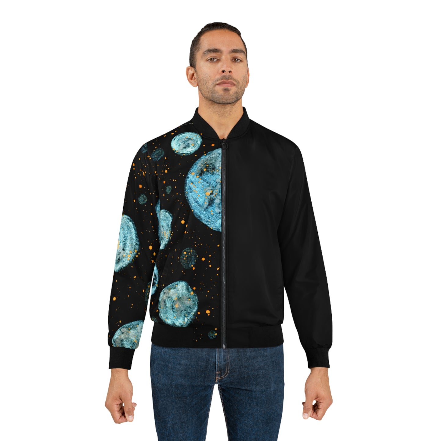 Little Blue Planets Galaxy Men's Bomber Jacket (AOP)