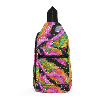 Galaxy Tie-Dye Sling Bag — Colorful Cosmic Crossbody for Everyday & Festival Use