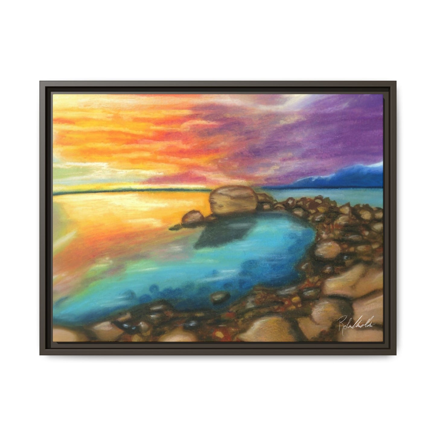 Sunset Ocean Beach Framed Wall Art