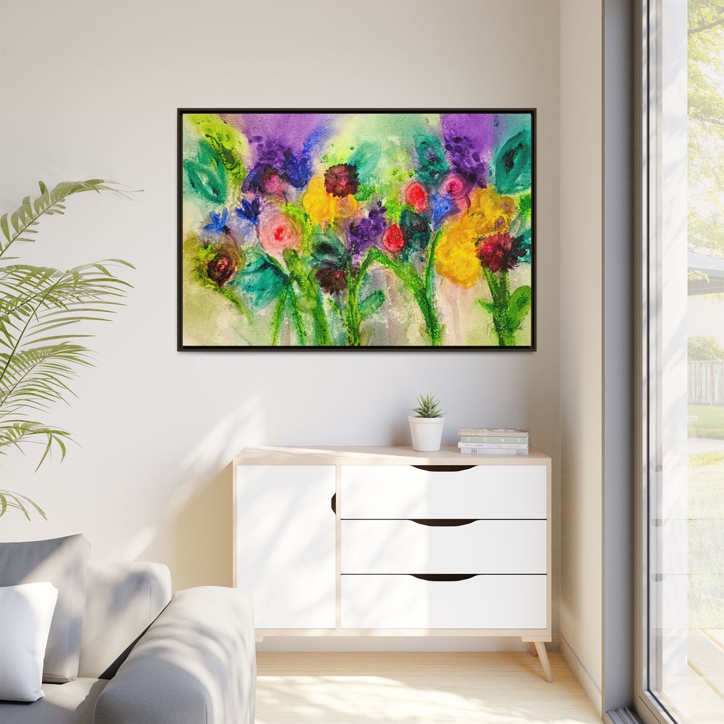 Abstract Flowers Framed Wall Art