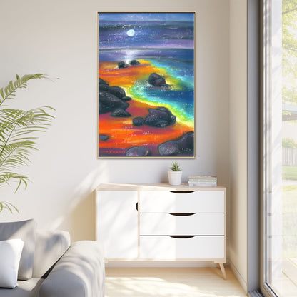 Beach at Night Frame Wall Art