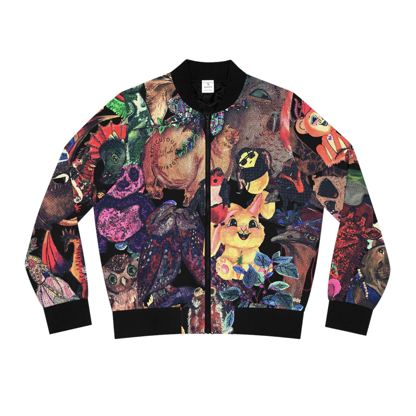 Vintage Animal Mashup Womens Bomber Jacket (AOP)