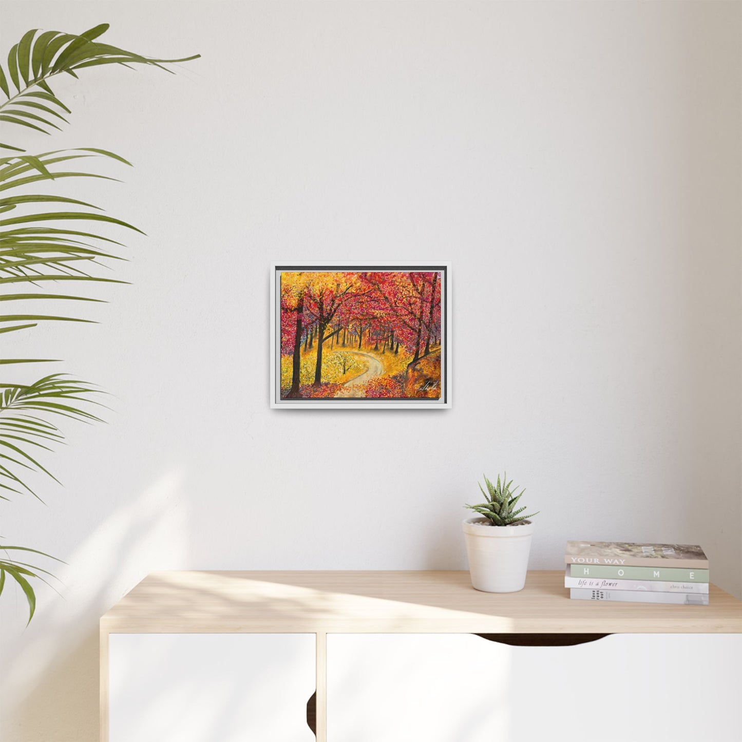 Vibrant Fall Forest Framed Wall Art
