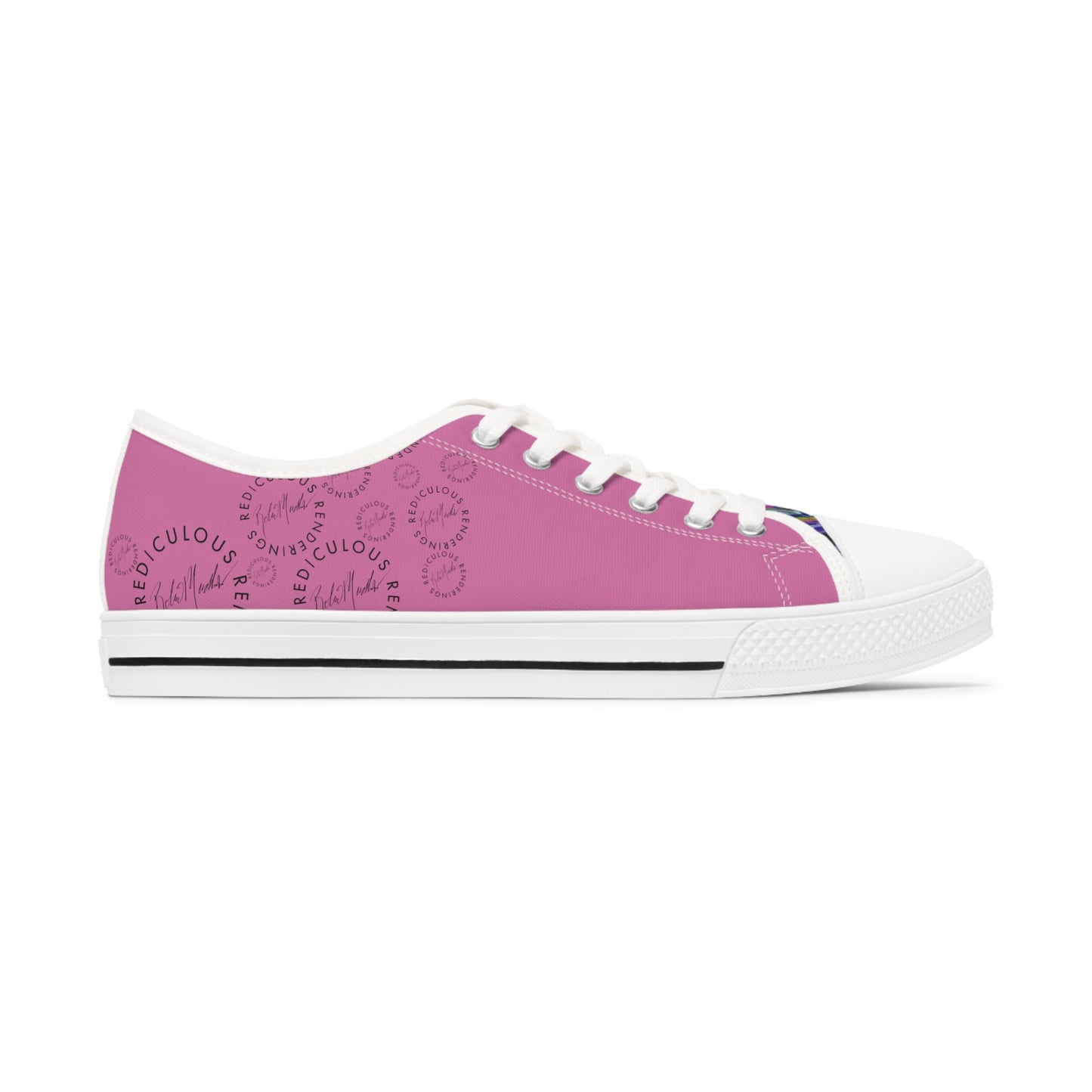 Pink Abstract Horse Unisex Low-Top Sneakers