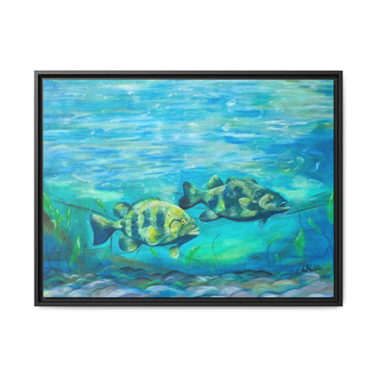Framed Matte Canvas - Underwater Fish Scene