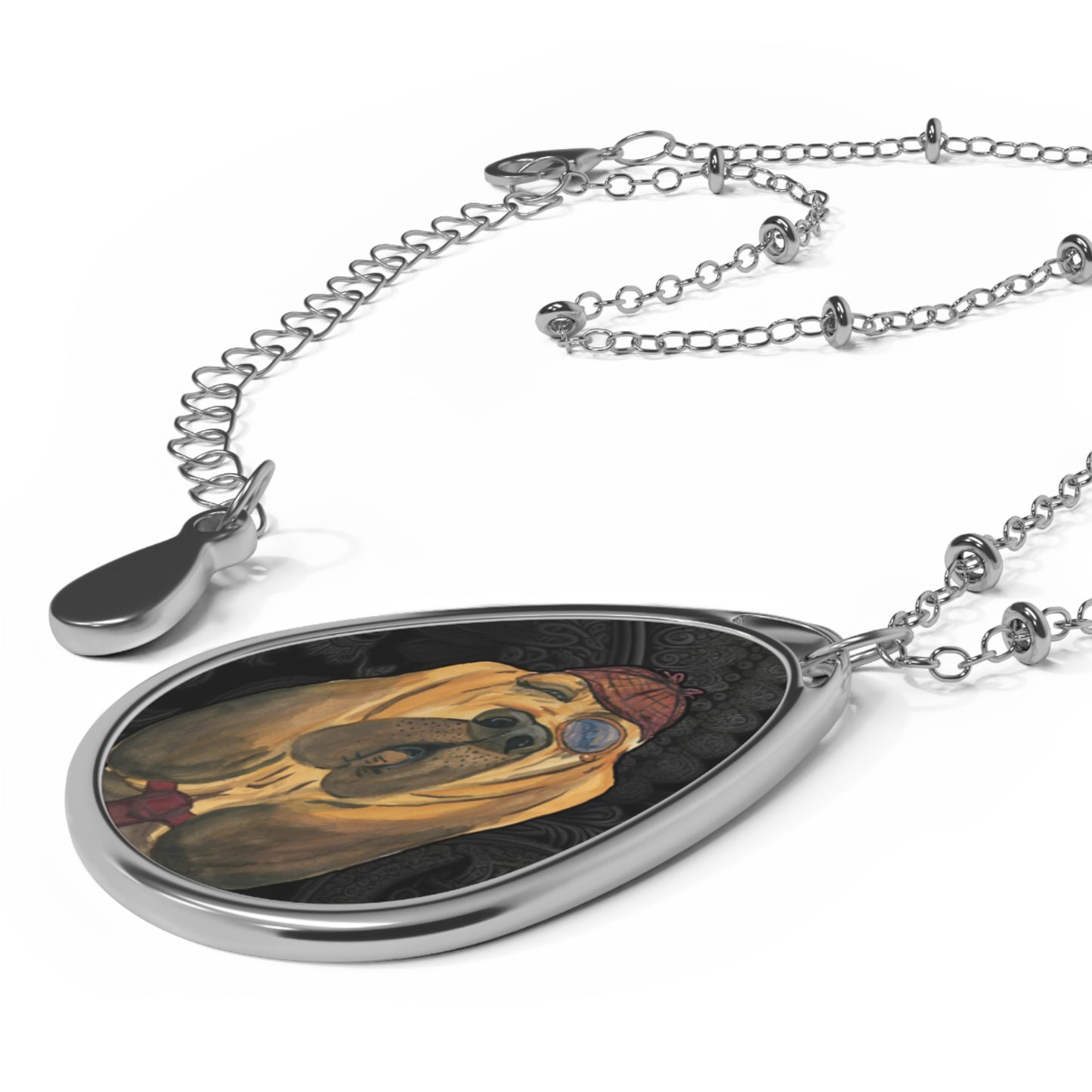 Detective Dog Oval Necklace