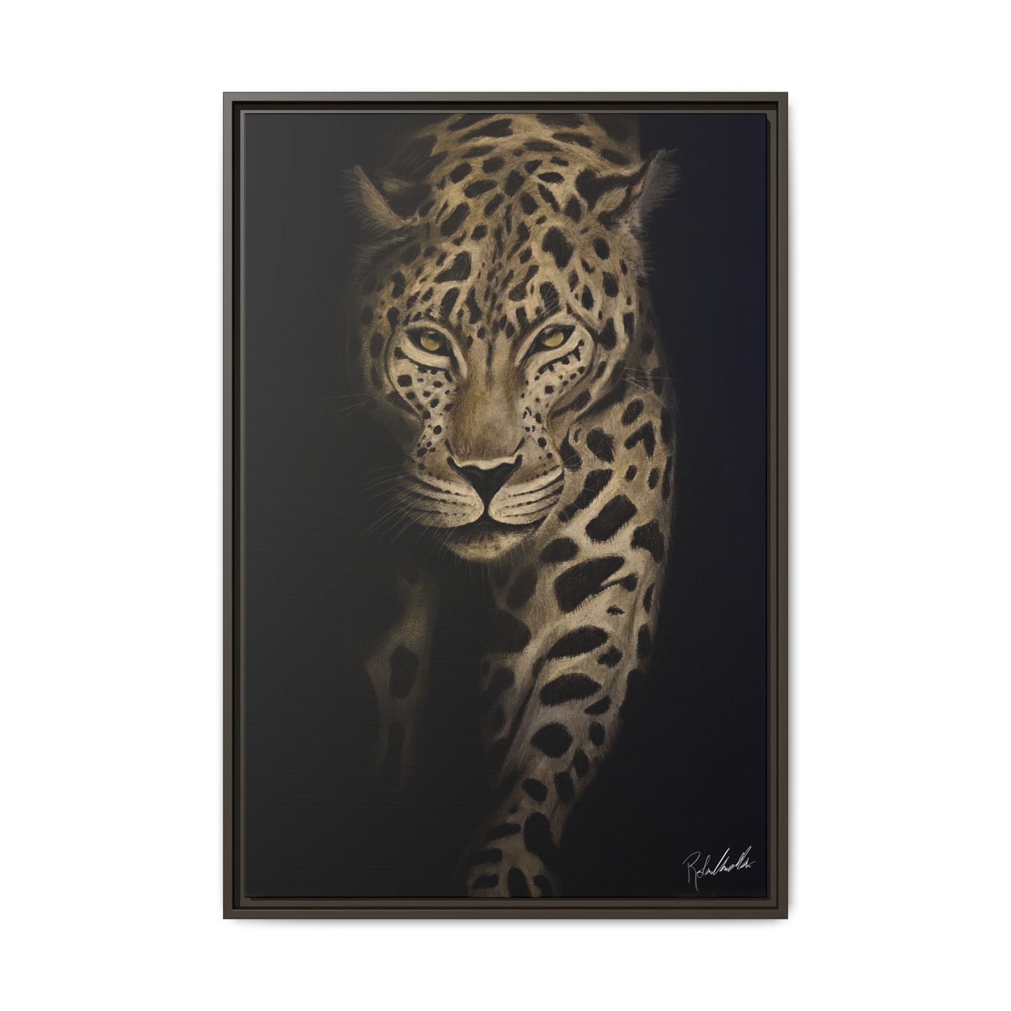 Leopard at Night Framed Wall Art