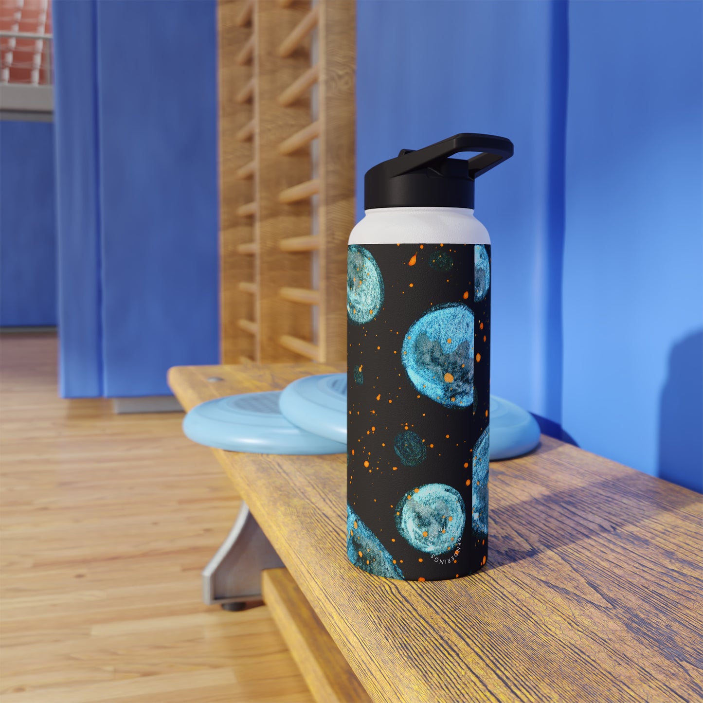 Little Blue Planets Galaxy Stainless Steel Water Bottle, Standard Lid