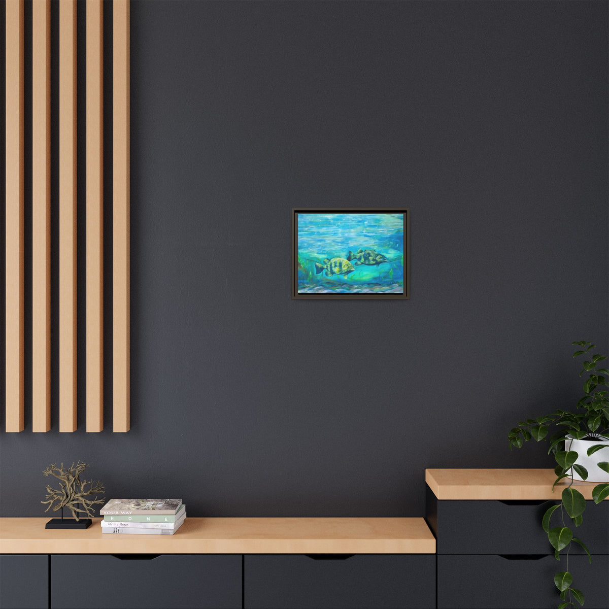 Framed Matte Canvas - Underwater Fish Scene