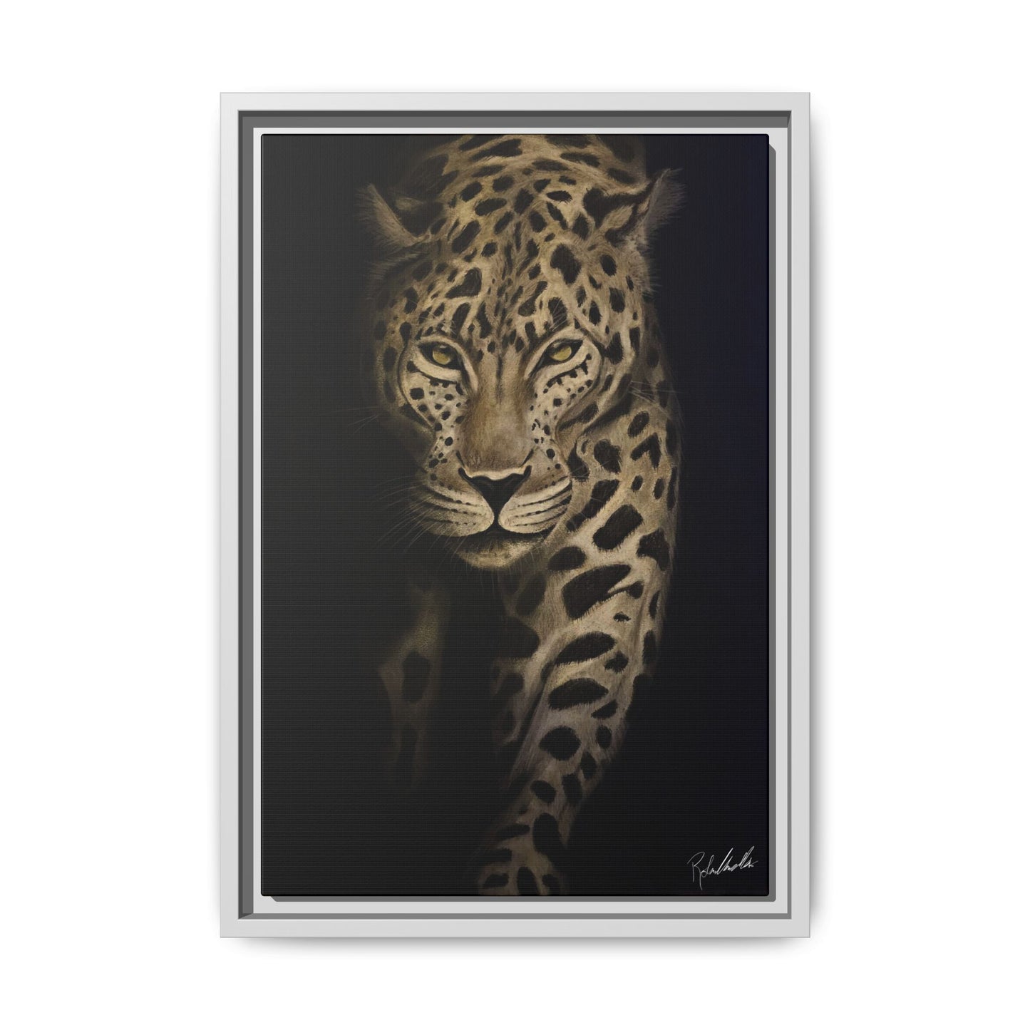 Leopard at Night Framed Wall Art