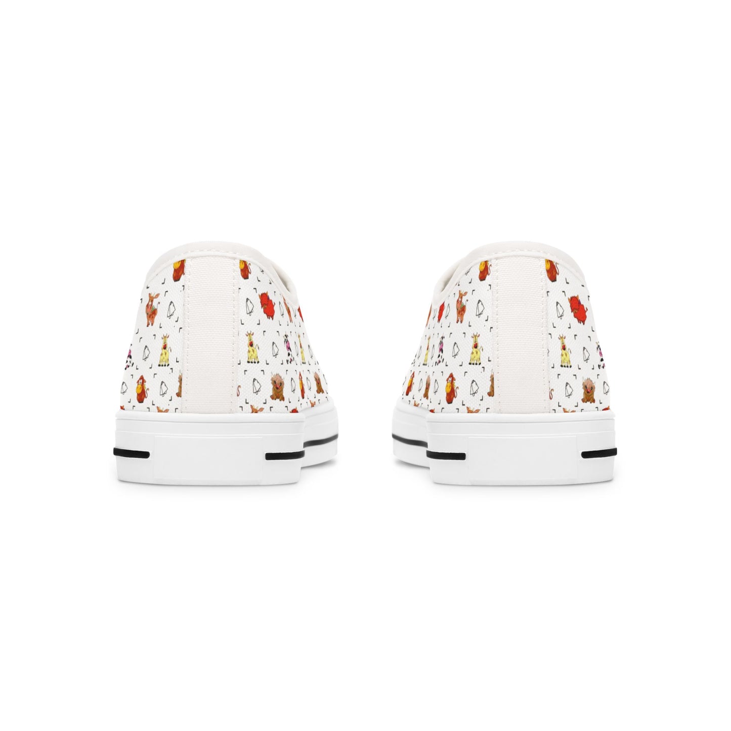 Cute Cow Bell Printed Women's Classic Low Top Sneaker Shoes