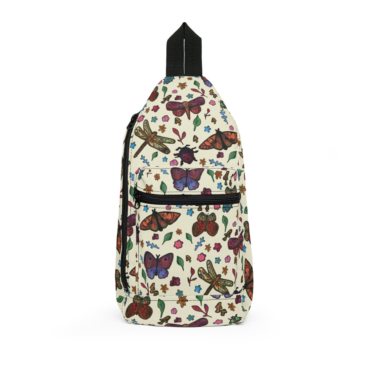 Butterfly Garden Sling Bag - Floral Nature Crossbody Bag