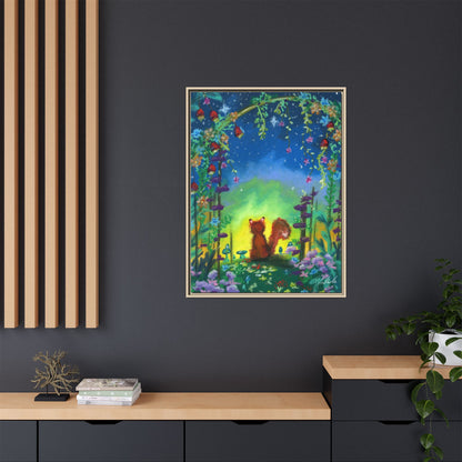 Fox Under Flowers Framed Wall Art