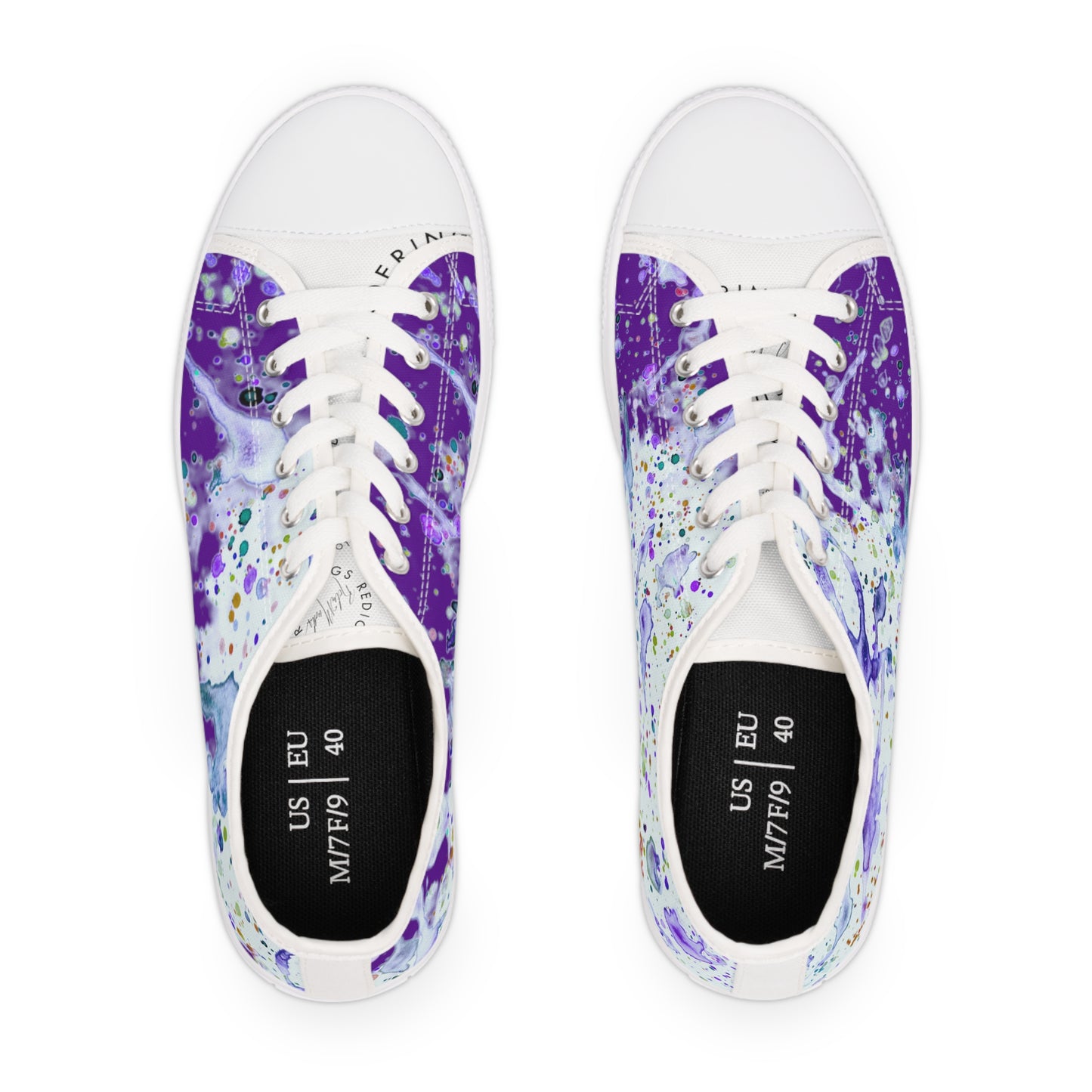 Purple Color Splash Unisex Classic Low Top Sneakers