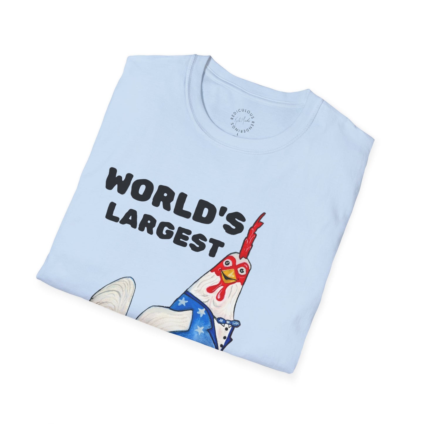 World's Largest Chicken T-Shirt — Funny Patriotic Rooster Tee