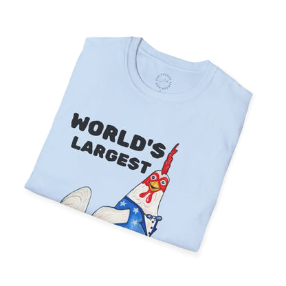 World's Largest Chicken T-Shirt — Funny Patriotic Rooster Tee