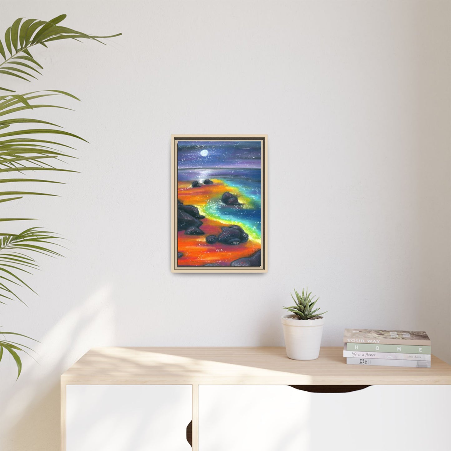 Beach at Night Frame Wall Art