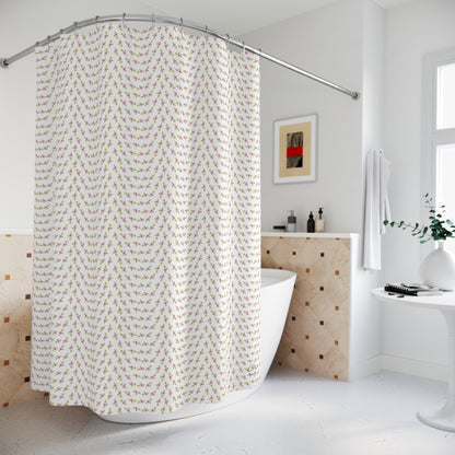 Pink Pastel Flowers Shower Curtain