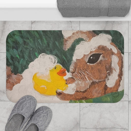 Rabbit Bath Mat  Anti-Slip, 100% Microfiber Rug- Home & Bathroom Supplies