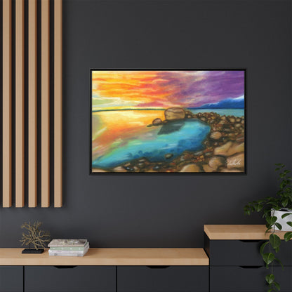 Sunset Ocean Beach Framed Wall Art