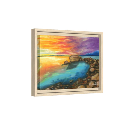 Sunset Ocean Beach Framed Wall Art