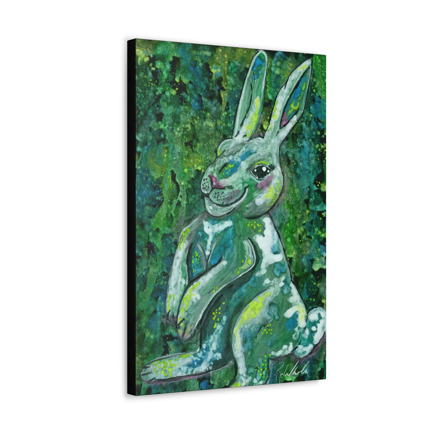 Green Rabbit Canvas Gallery Wraps