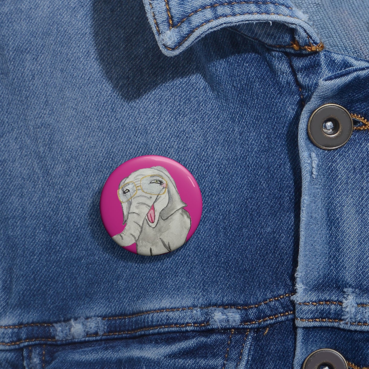 Selfie Elephant Pin Buttons