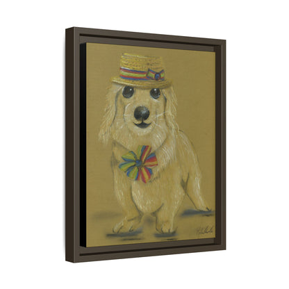 Weiner Dog in Hat Framed Wall Art