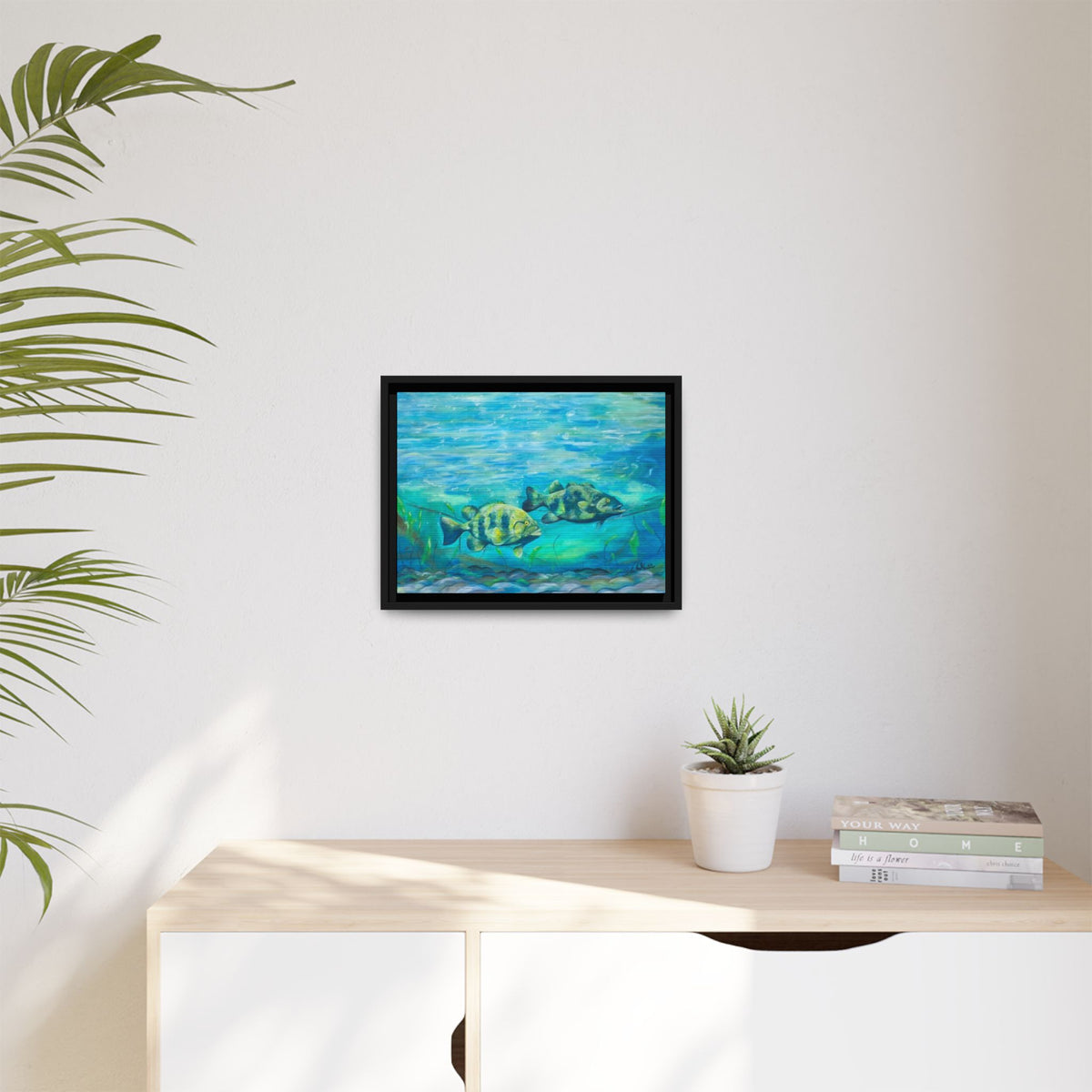 Framed Matte Canvas - Underwater Fish Scene