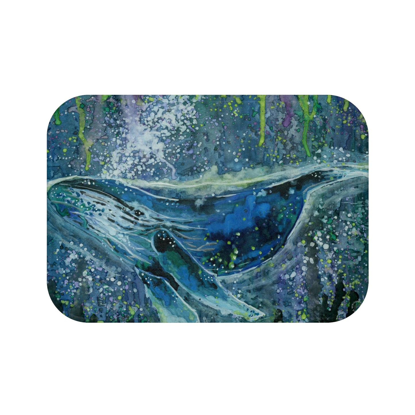 Humpback Whale Bath Mat  Anti-Slip, 100% Microfiber Rug- Home & Bathroom Supplies