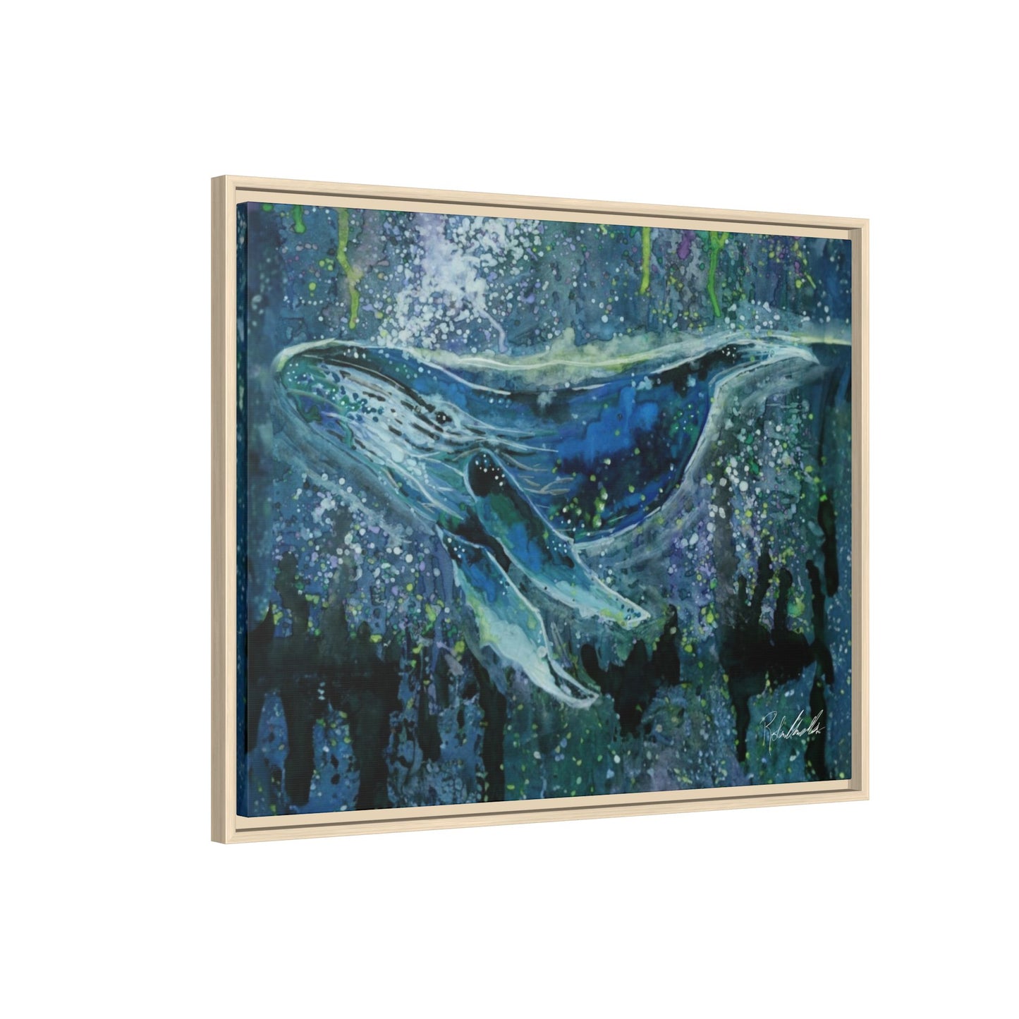 Watercolor Whale Framed Wall Art