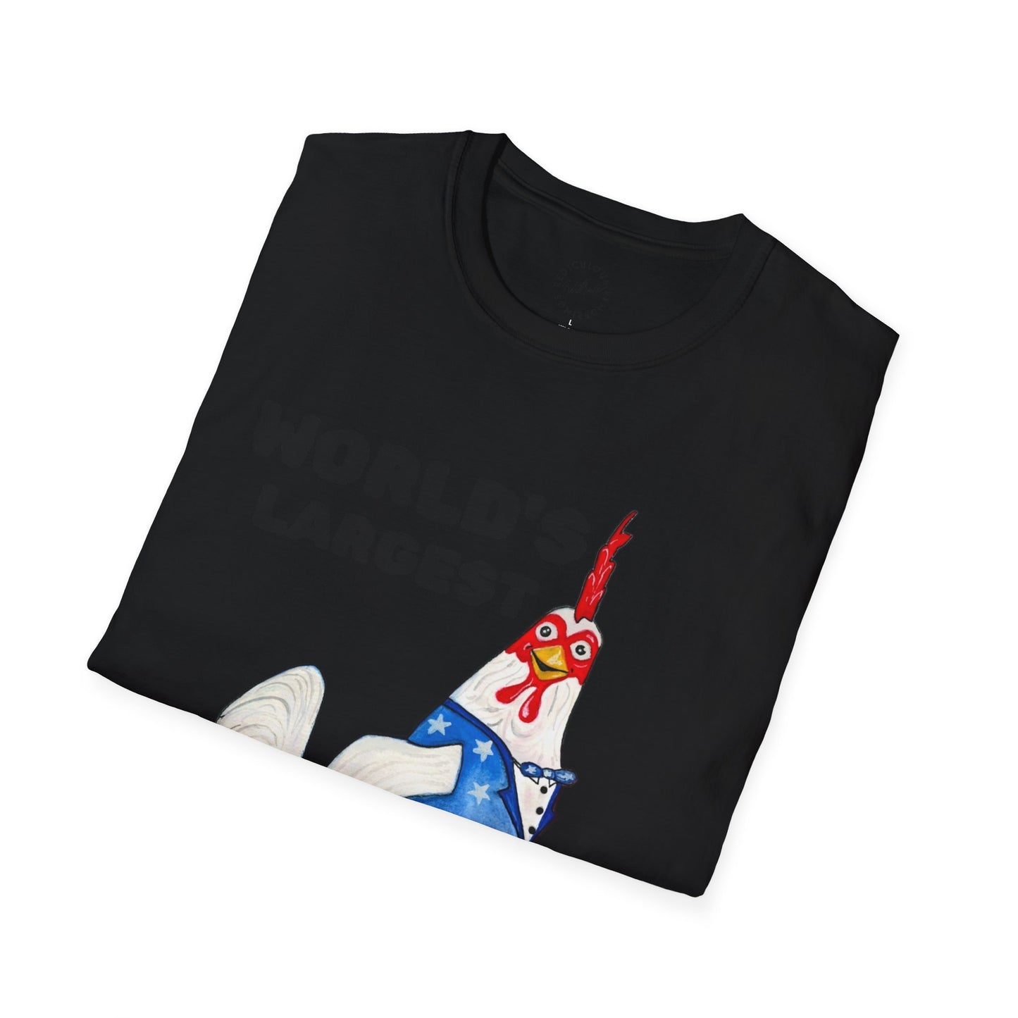World's Largest Chicken T-Shirt — Funny Patriotic Rooster Tee
