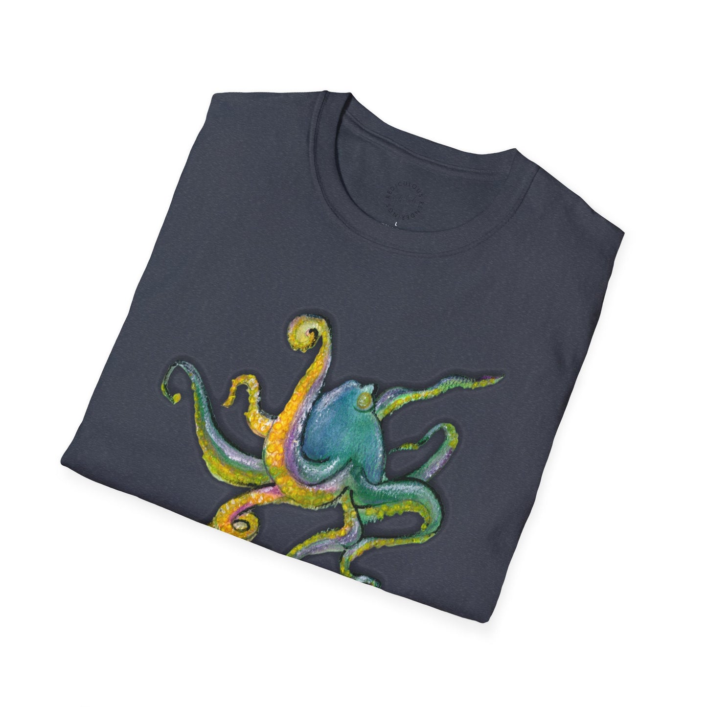 Green octopus Unisex Softstyle T-Shirt