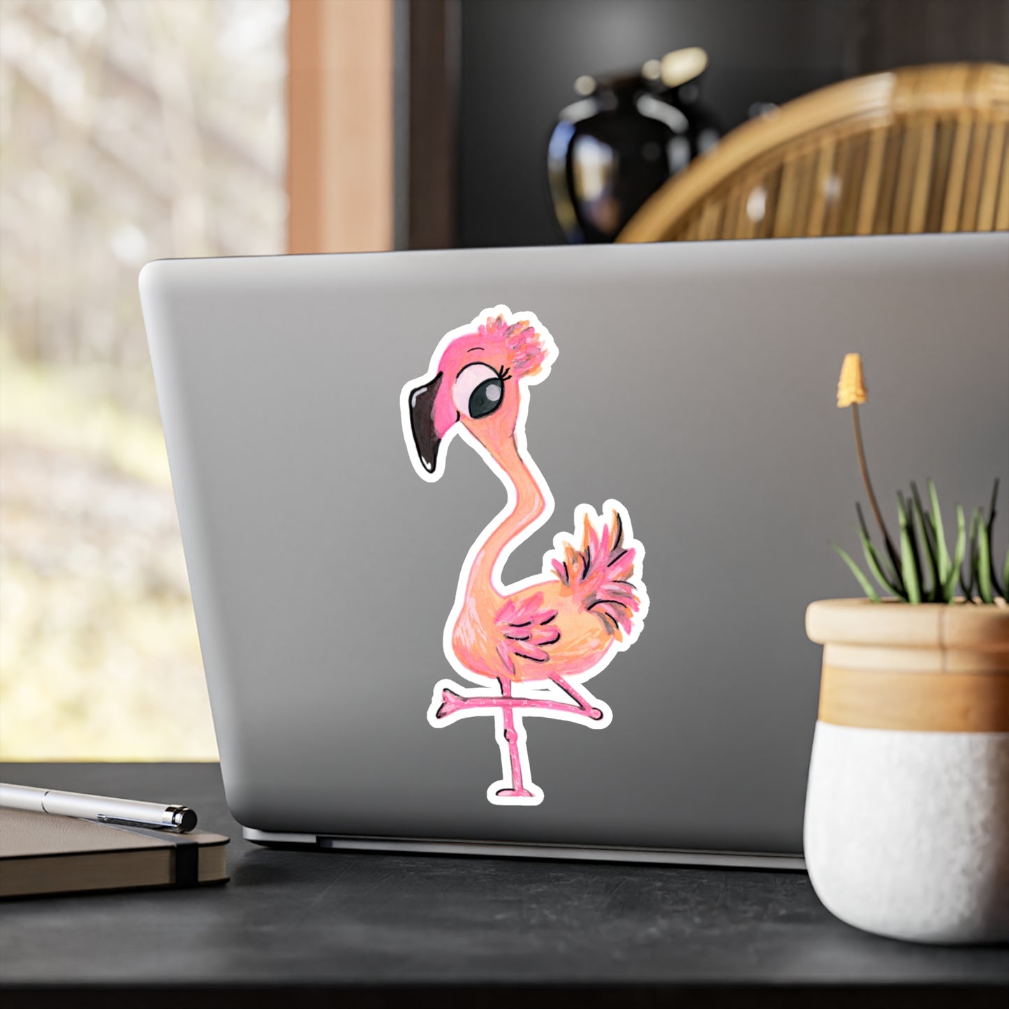 Flamingo-7 Kiss-Cut Vinyl Decals Water, Scratch & UV-Resistant Satin Finish Vinyl Sticker with Removable Adhesive