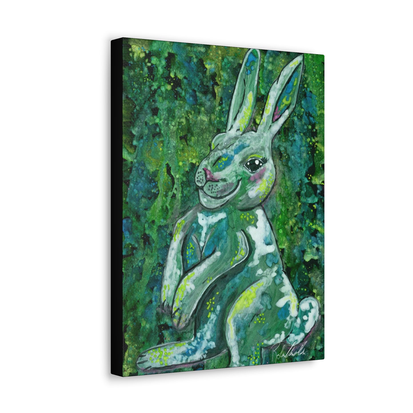 Green Rabbit Canvas Gallery Wraps