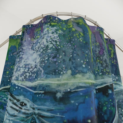 Whale Dream Shower Curtain — Ocean Art Nautical Bathroom Décor