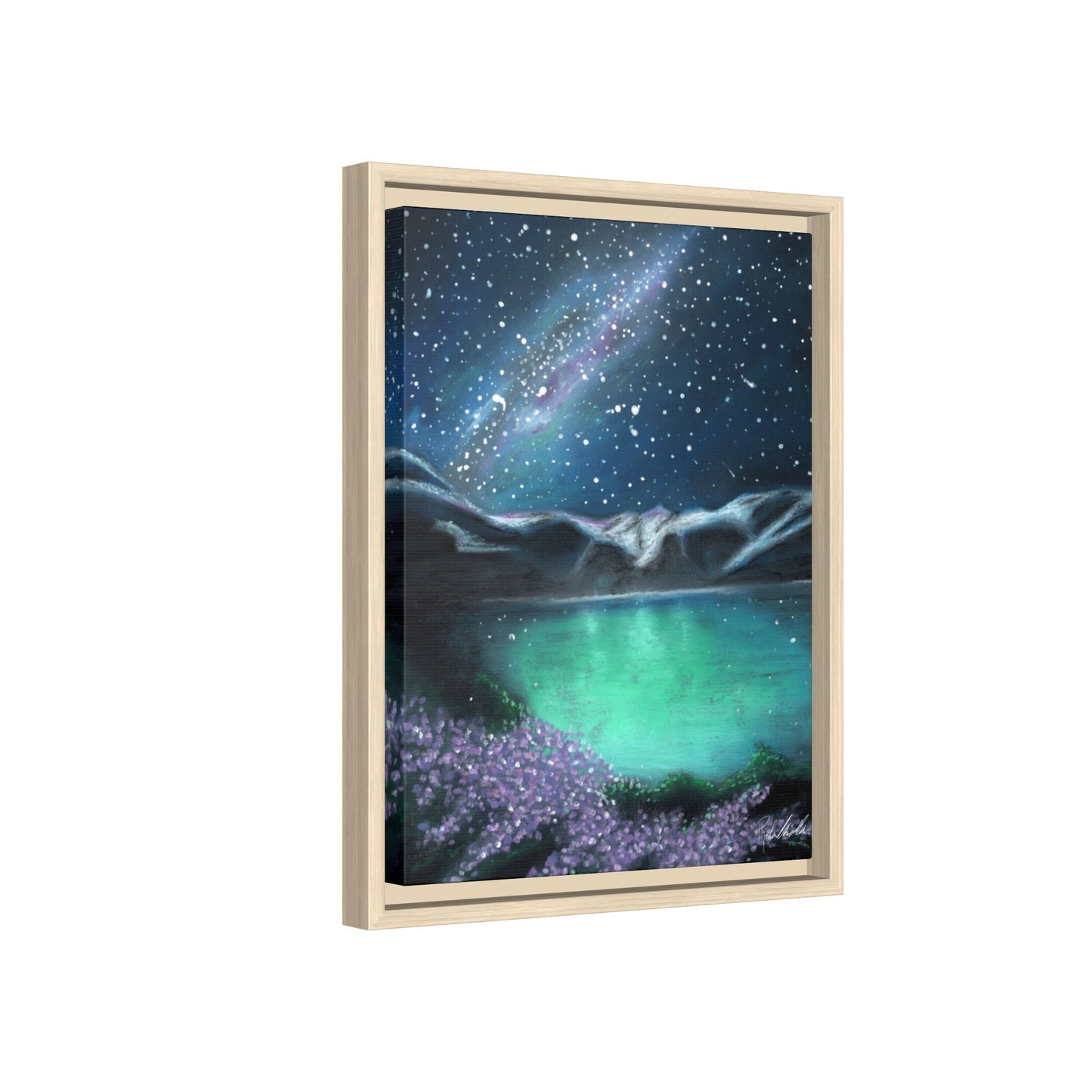 Night Sky over Spring Lake Framed Wall Art