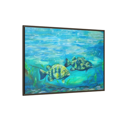Framed Matte Canvas - Underwater Fish Scene