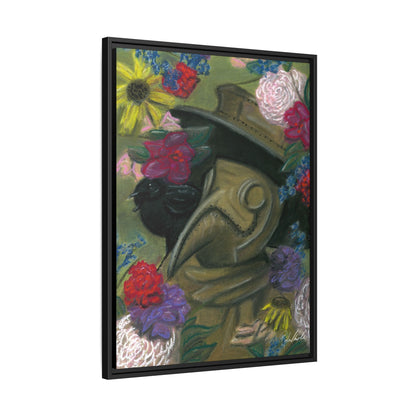 Plague Doctor and Raven Framed Wall Art