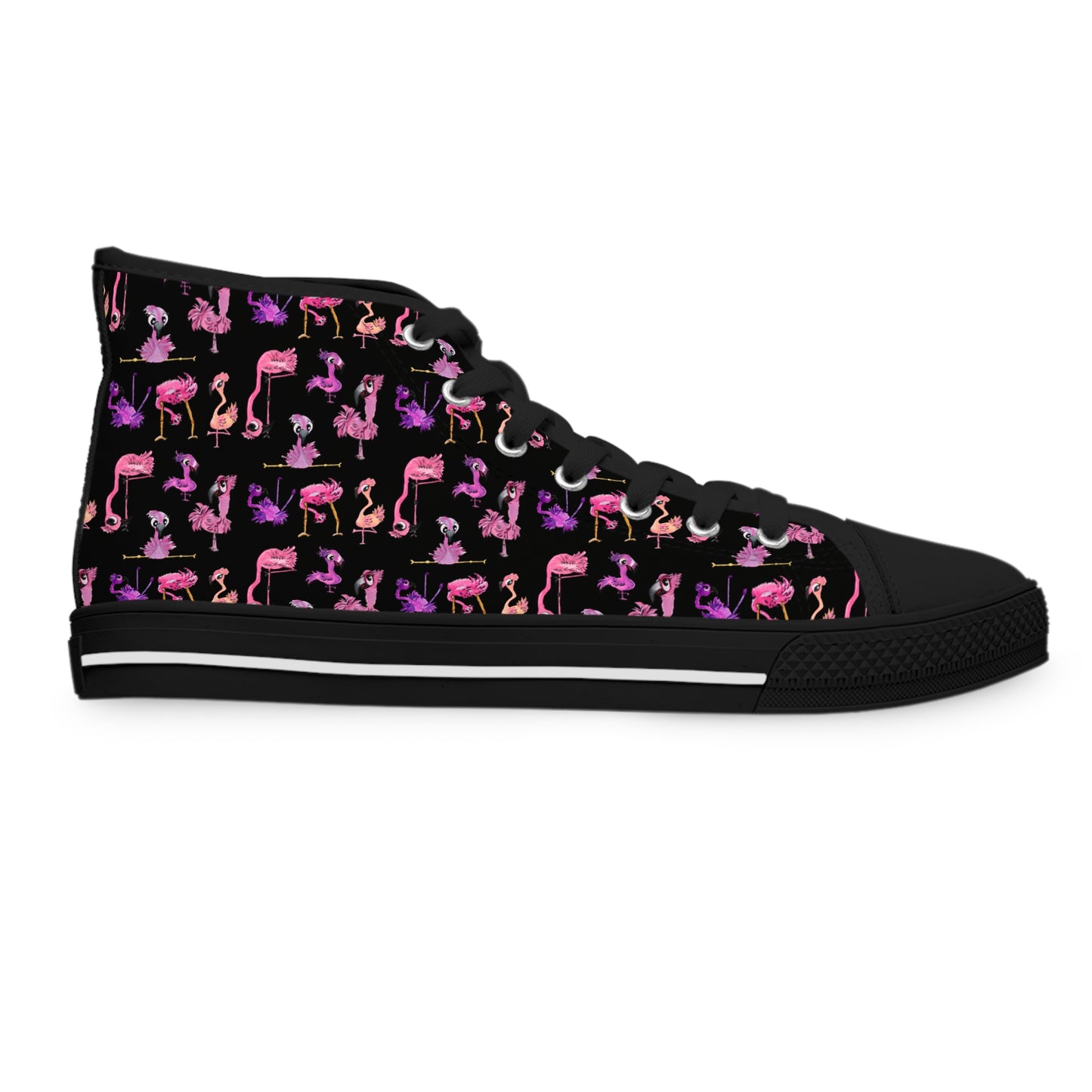 High Top Sneakers — Pink & Purple Flamingo Pattern (Women’s)