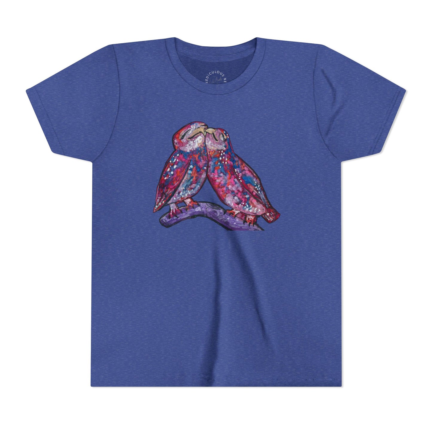 Youth Tee – Watercolor Lovebirds Graphic