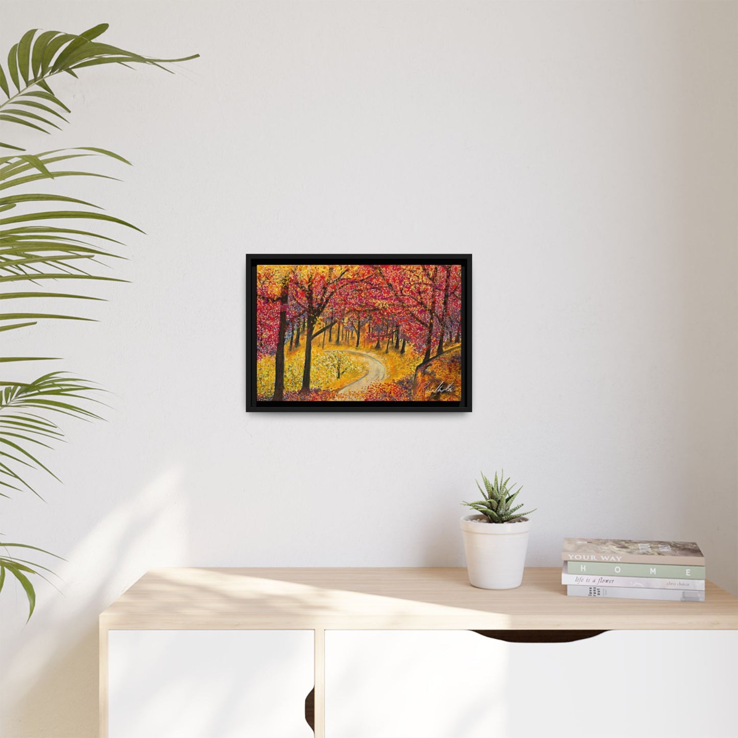 Vibrant Fall Forest Framed Wall Art