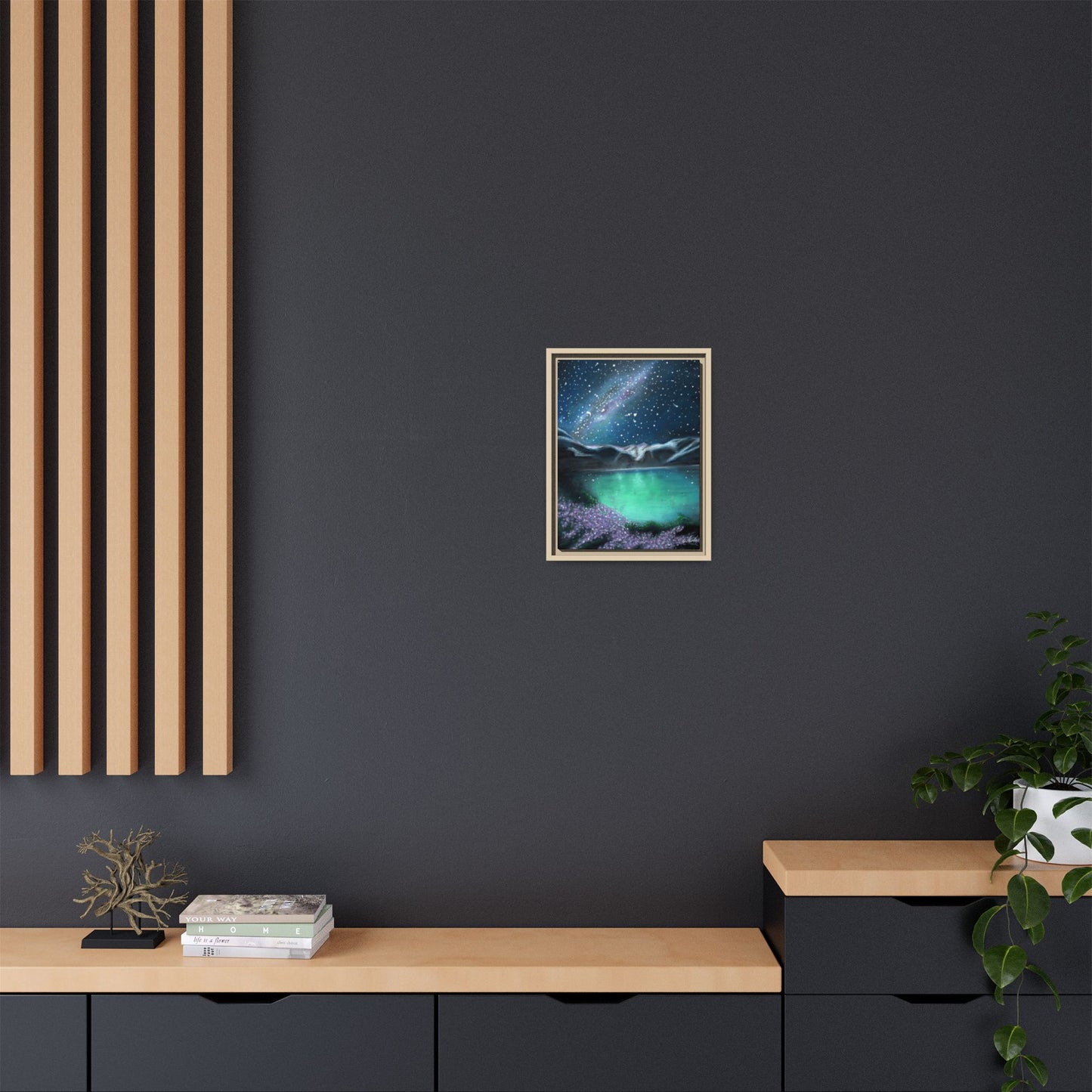 Night Sky over Spring Lake Framed Wall Art