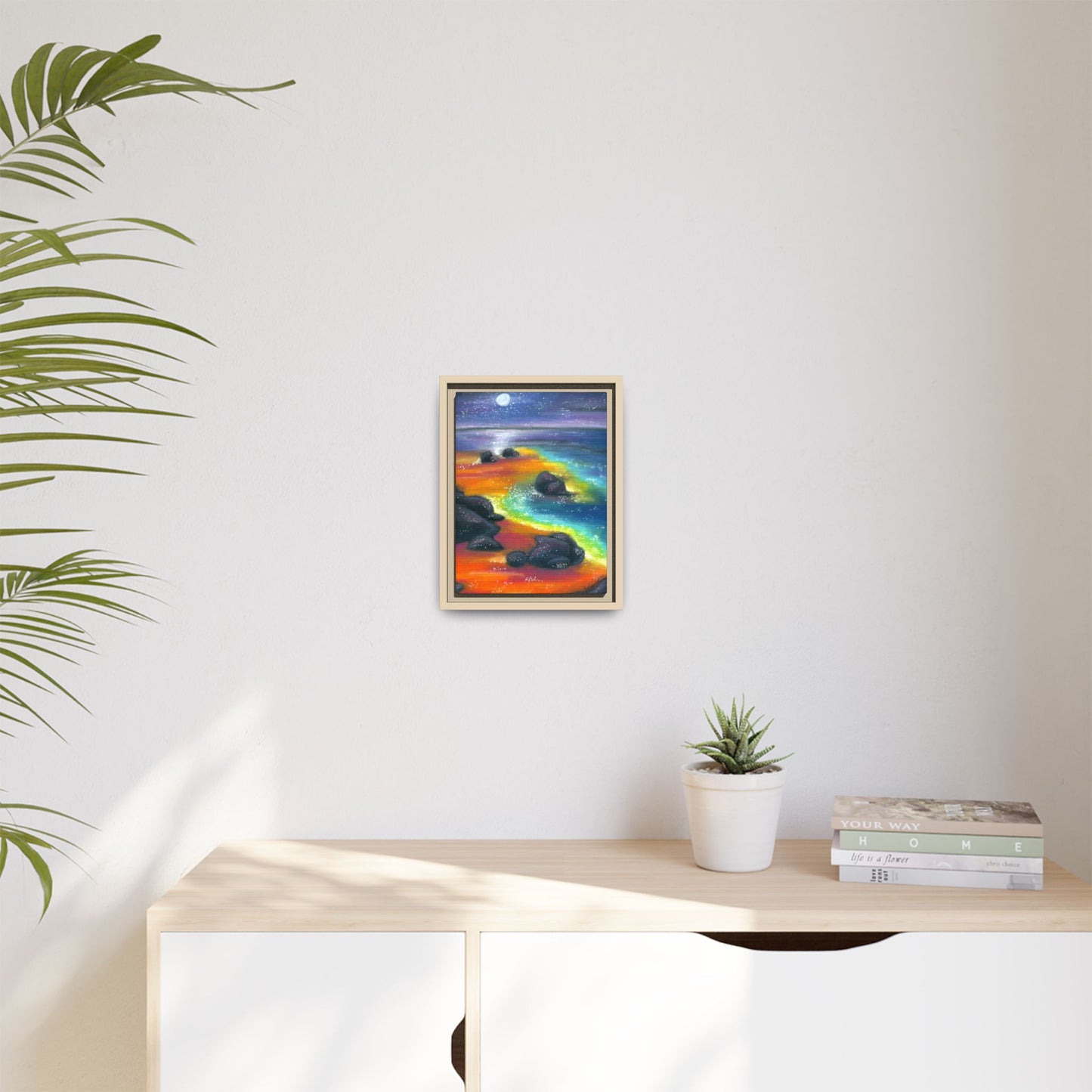 Beach at Night Frame Wall Art